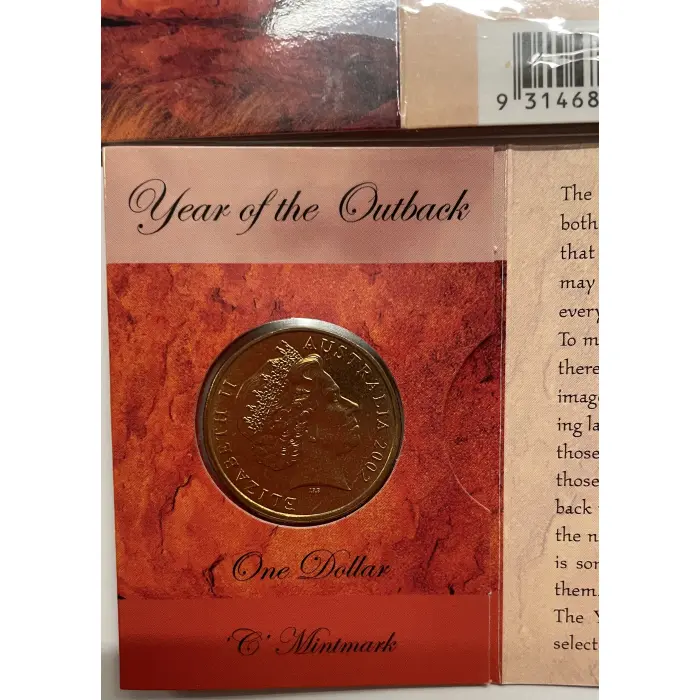 2002 $1 year of the outback coin ‘c’ mint marked 