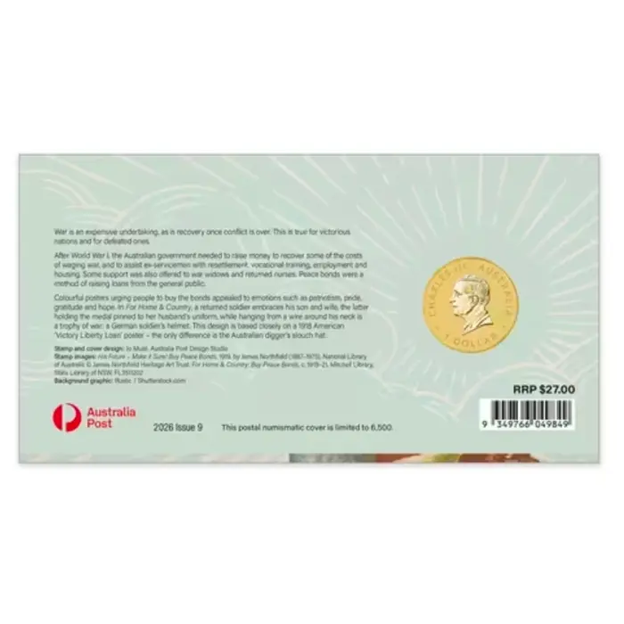 2026 ANZAC Day – Preparing for Peace Postal Numismatic Cover (PNC)