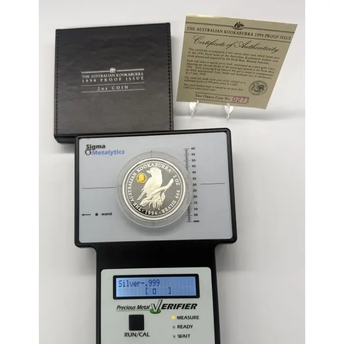 1994 Perth Mint 2oz silver Proof Issue King George V privy mark