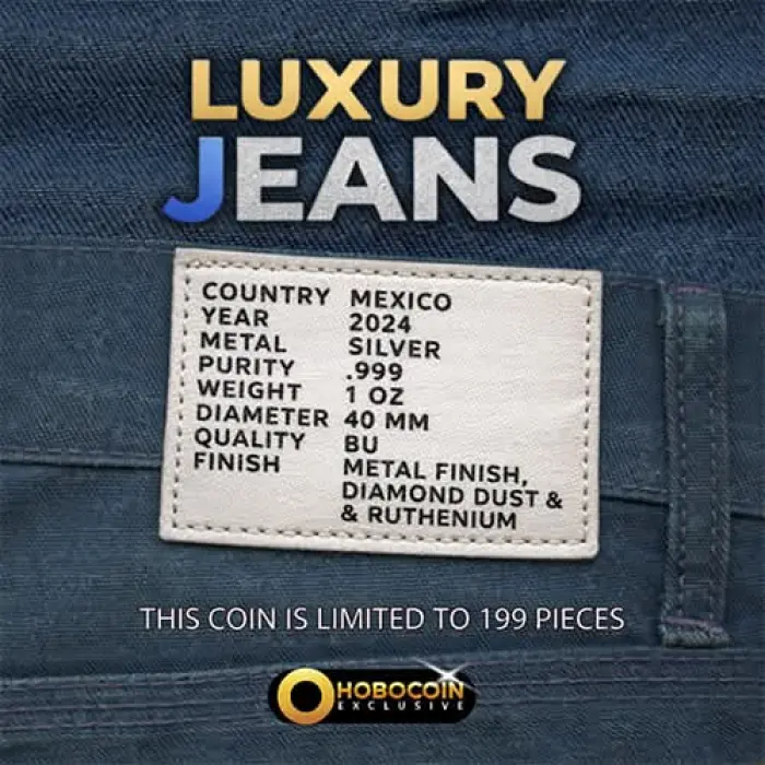 100 Minted Worlwide 2024 Diamond Dust 1 Oz Silver Libertad Luxury Jeans 