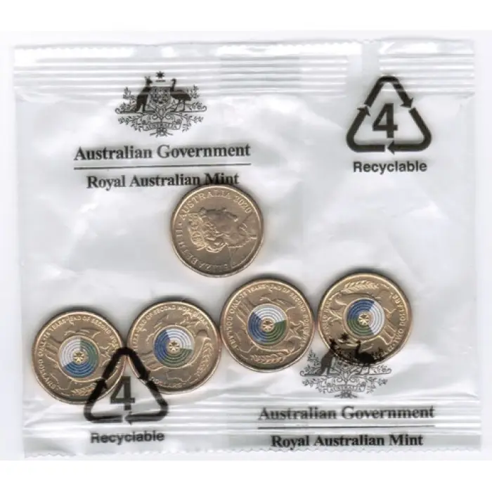 2020 $2 75th Anniversary of the End of WWII Coin Bag – 5 Uncirculated Coins – Ro
