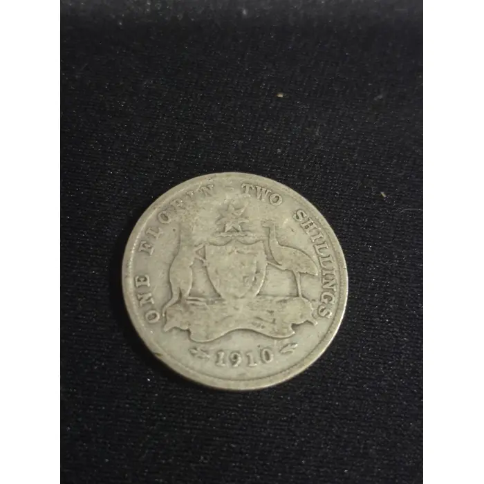 1910 Australian Florin – First Year of Issue – 92.5% Sterling Silver