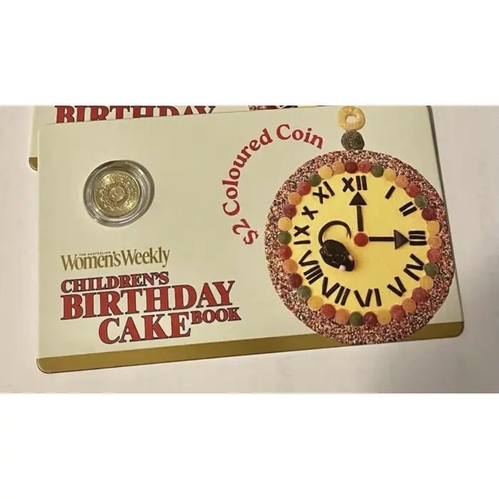 2025 $2 WOMENS WEEKLY BIRTHDAY CAKE Coloured UNC coin in card from RAM, 1 Coin.