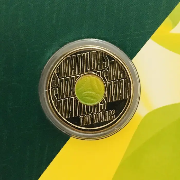 2026 $2 Commbank Matildas Coloured 'C' Mint Carded Coin