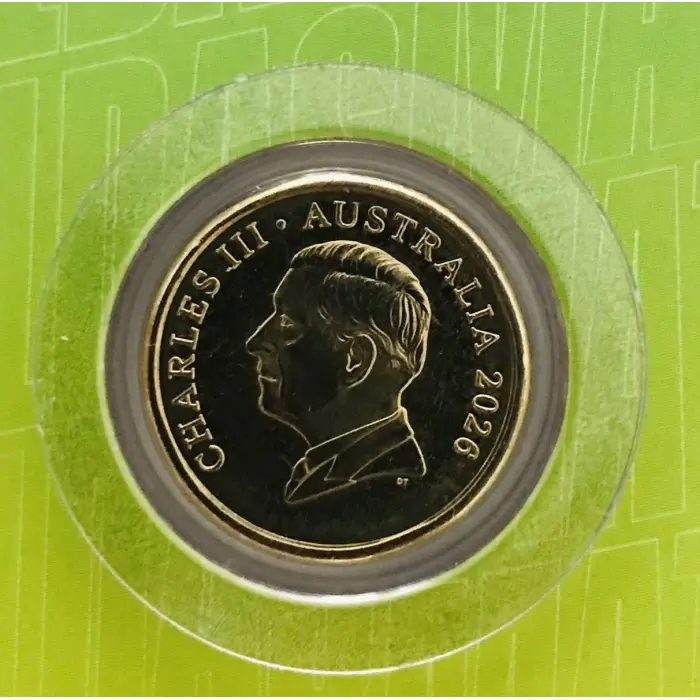 2026 $2 Commbank Matildas Coloured 'C' Mint Carded Coin