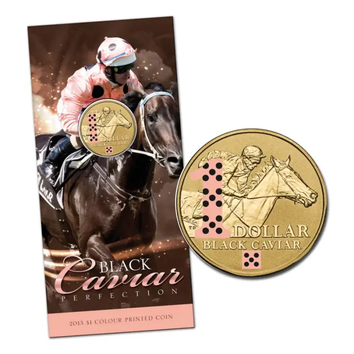2013 $1 Coloured Black Caviar Carded Coin