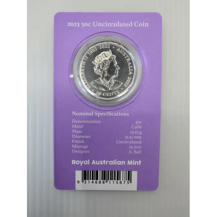2023 50 Cent  UNC Coin Elizabeth Regina HM Queen Elizabeth II