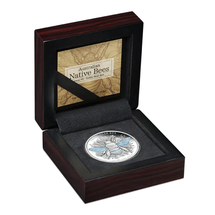 2026 Australian Native Bees – Teddy Bear Bee 1oz Silver Proof Hologram Coin