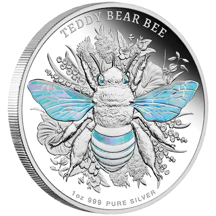 2026 Australian Native Bees – Teddy Bear Bee 1oz Silver Proof Hologram Coin