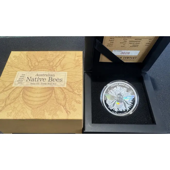 🐝 Low COA - 28 - 2026 $2 TeddyBear Bee Hologram 1oz Silver Proof Coin 
