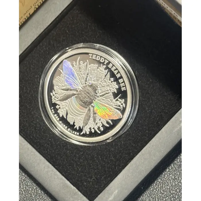 🐝 Low COA - 28 - 2026 $2 TeddyBear Bee Hologram 1oz Silver Proof Coin 