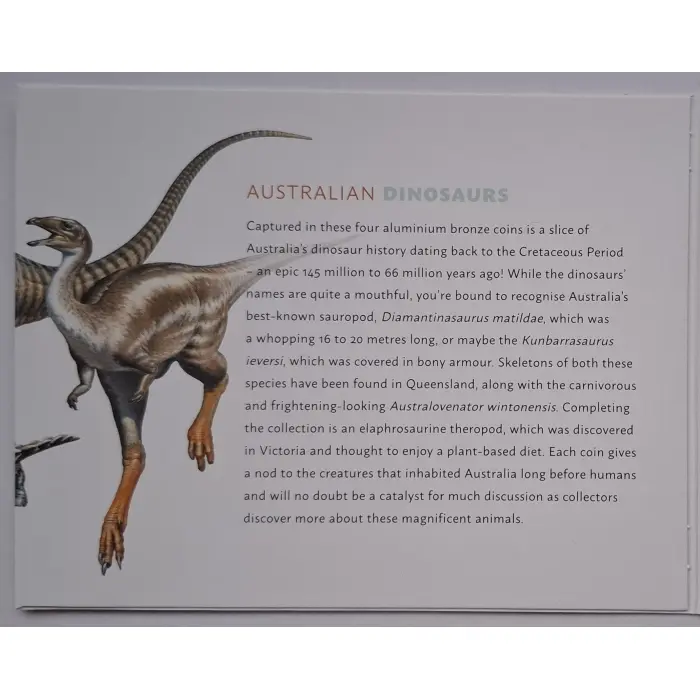 2022 $1 Australian Dinosaurs UNC Four-Coin Set 