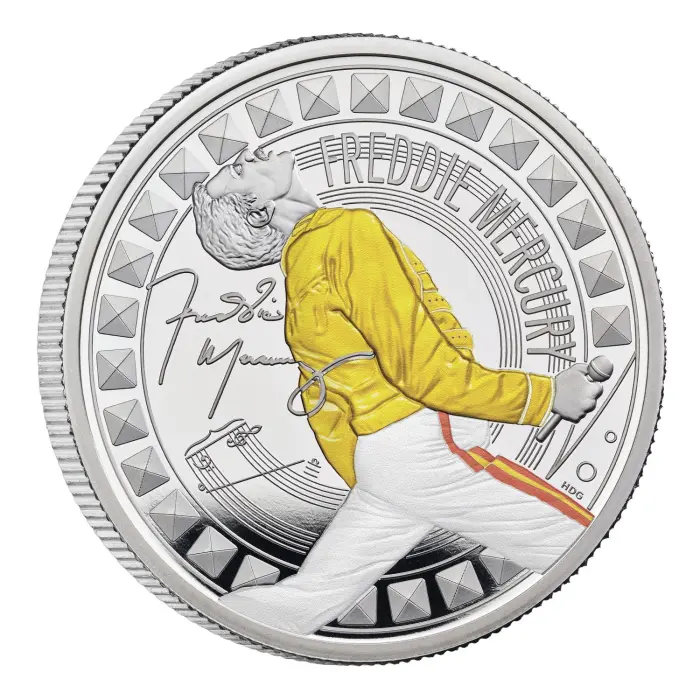 2025 Freddie Mercury UK Mint 1oz Silver Proof Colour Coin Limited Edition 4,500