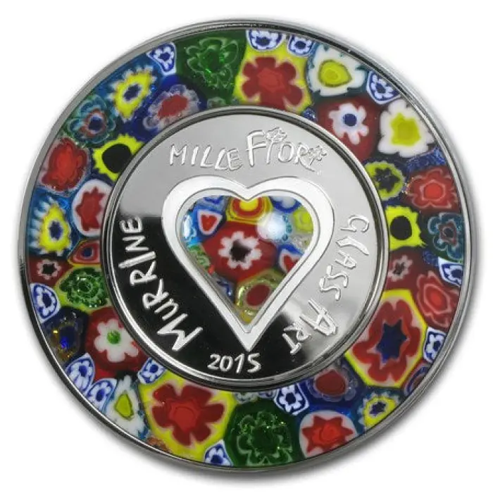 2015 (20g) Silver Glass Heart Art Coin - Mintage: 999