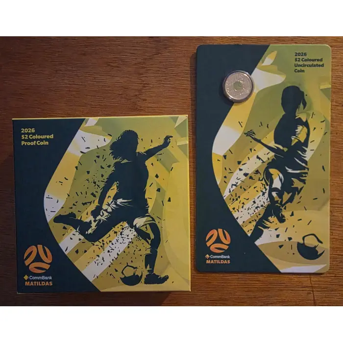 2026 $2 Matilda's Coloured Coin Set – Proof & Uncirculated Bundle (RAM)
