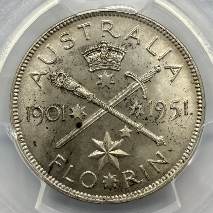 1951 Jubilee (M) Florin PCGS MS64