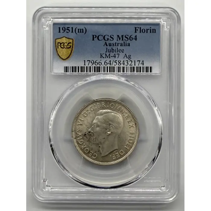 1951 Jubilee (M) Florin PCGS MS64