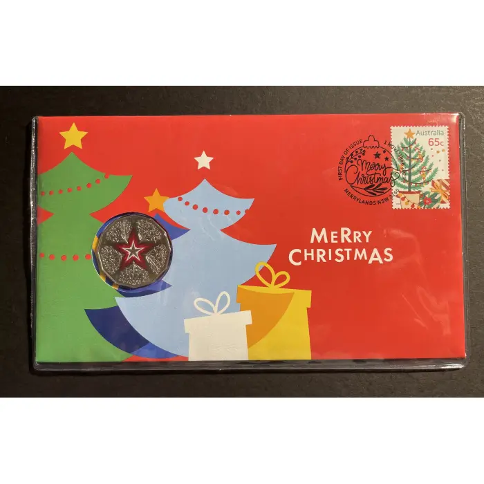 2023 50c Colour Coin & Stamp Merry Christmas PNC