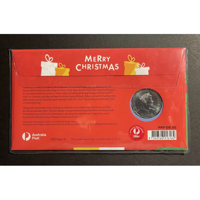 2023 50c Colour Coin & Stamp Merry Christmas PNC