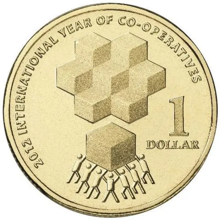 2012 $1 International Year Of Co-operatives Carded Coin - Mintage: 20,463