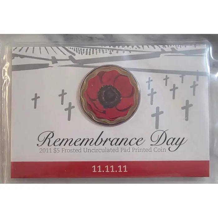 2011 $5 Remembrance Day Coin (11.11.11) – Royal Australian Mint – Sealed in 