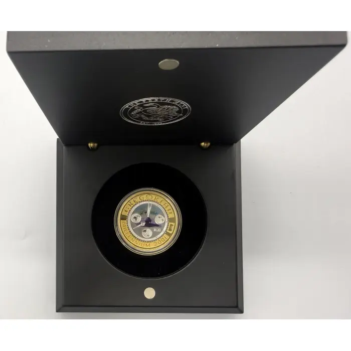 2001 Perth Mint “Millennium” bi metal 9.5 gram gold coin- 7,500 mintage 