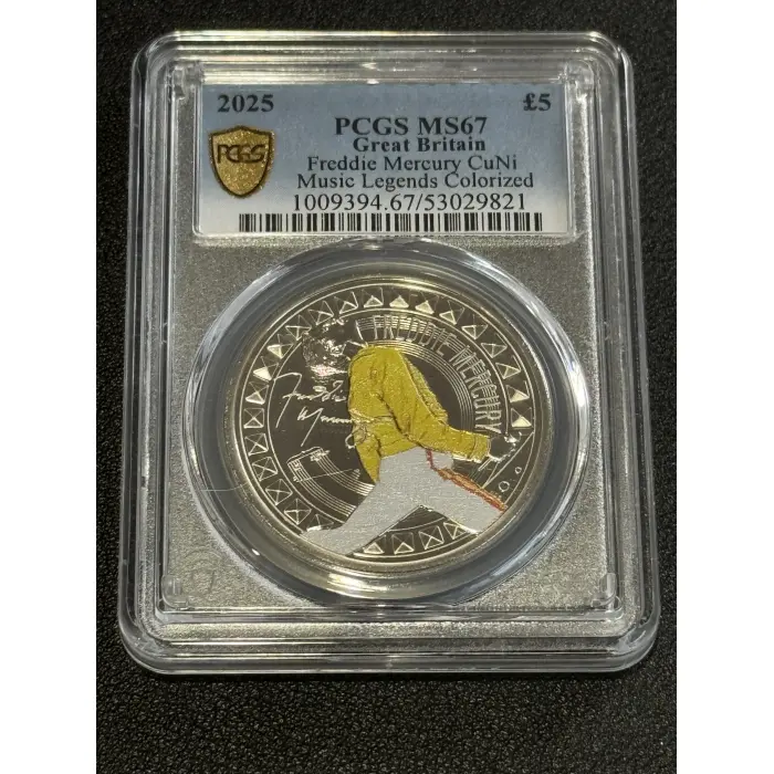 Top Pop - 2025 UK £5 Freddie Mercury Coloured  Graded Coin - MS67  - None Higher