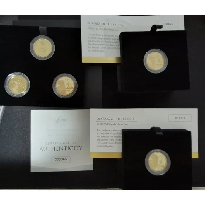 2018  30th Anniversary $2 Proof Coins 