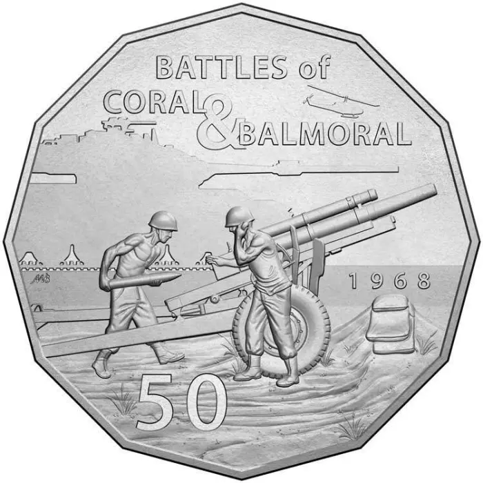 2018 50c Battle Of The Fire Support Bases Carded Coin - Mintage 30,000
