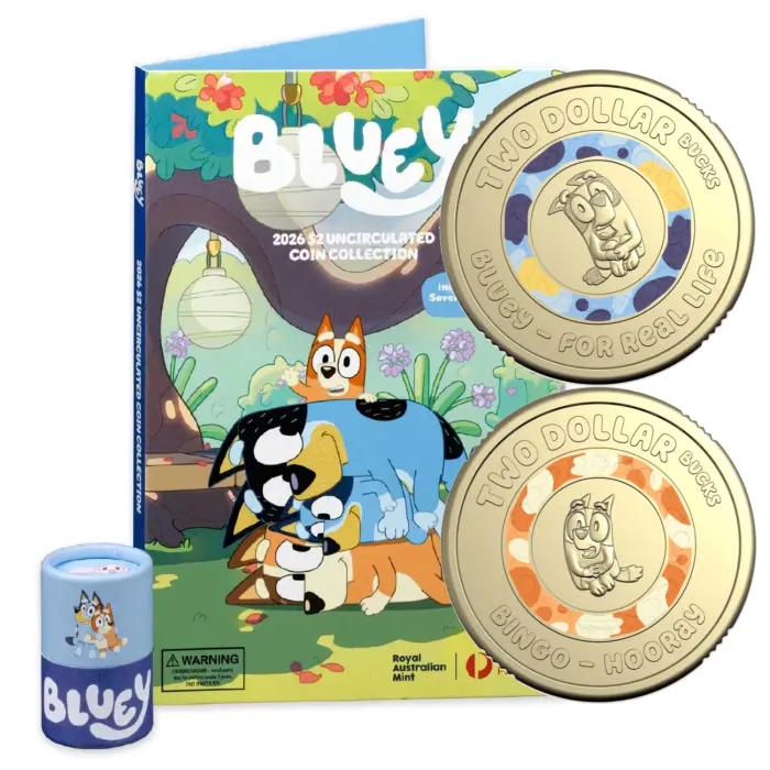 Sealed - 2026 Bluey $2 Uncirculated Coin Set and Folder + 2