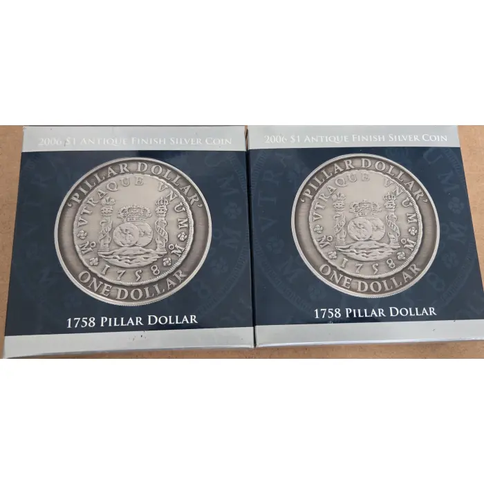 2006 $1  1758 Pillar Dollar with antique silver finish almost 2oz