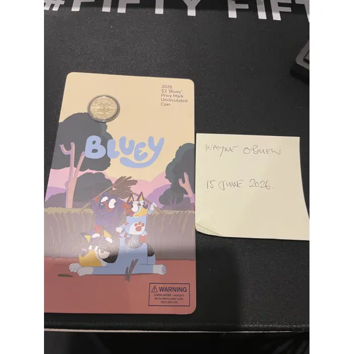 2026 bluey privy marked carded 2 dollar - camping 