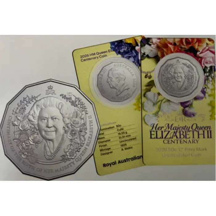 2026 50c C Privy Mark HM Queen Elizabeth II Centenary of Birth