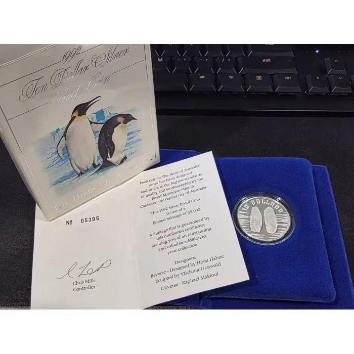 1992 and 1993 birds of Australia $10 silver proof bundle