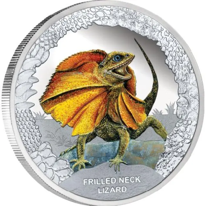 2013 1oz Silver Frilled Neck Lizard - Mintage: 5,000