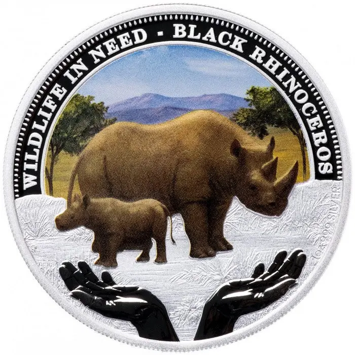 2012 1oz Black Rhinoceros Wildlife In Need - Mintage: 5,000