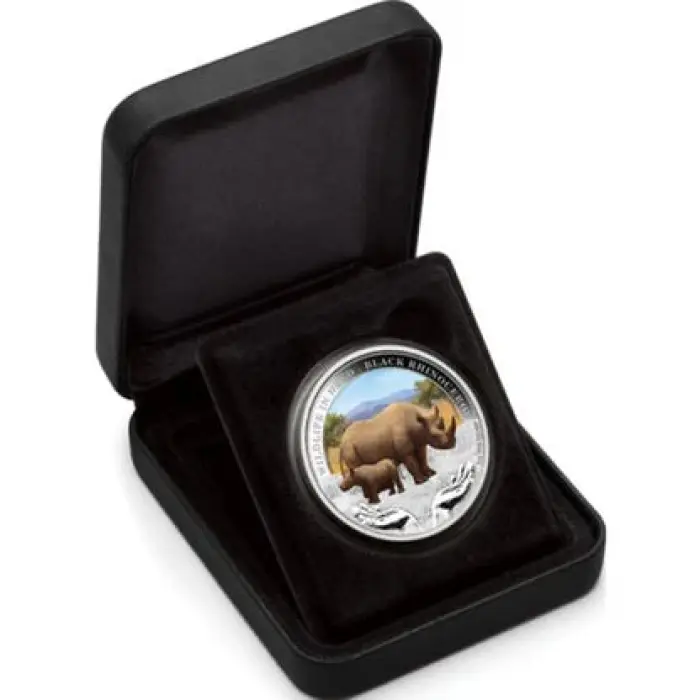 2012 1oz Black Rhinoceros Wildlife In Need - Mintage: 5,000