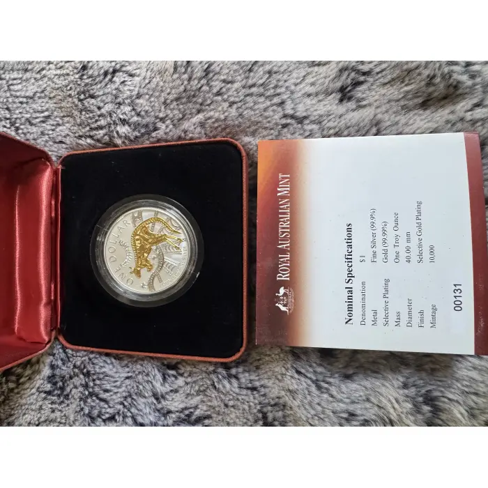 2003 $1 Selective Gold plated coin Silver proof coin 