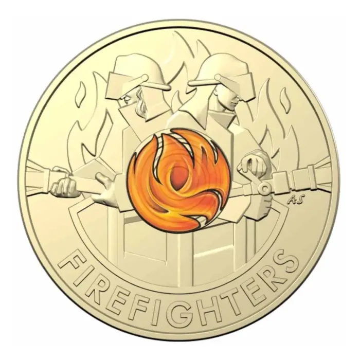  2020 $2 Fire Fighter 'C' Mintmark Coloured Coin in Mint Card *