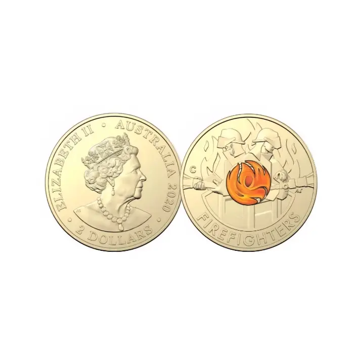  2020 $2 Fire Fighter 'C' Mintmark Coloured Coin in Mint Card *
