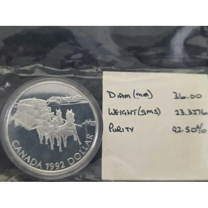 1992 Canada stirling silver dollar 