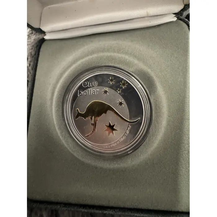2005 $1 Selectively Gold plated  Silver Kangaroo Proof coin 