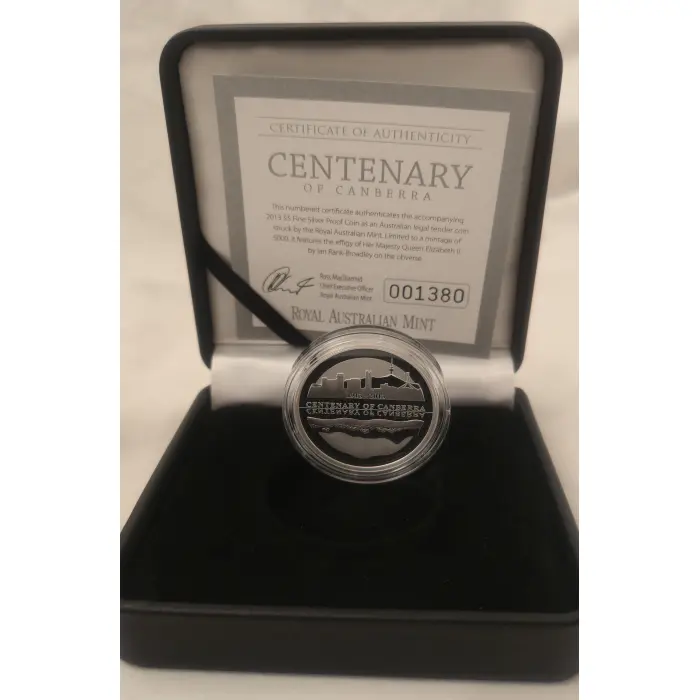 2013 $5 Centenary of Canberra Silver Proof Coin
