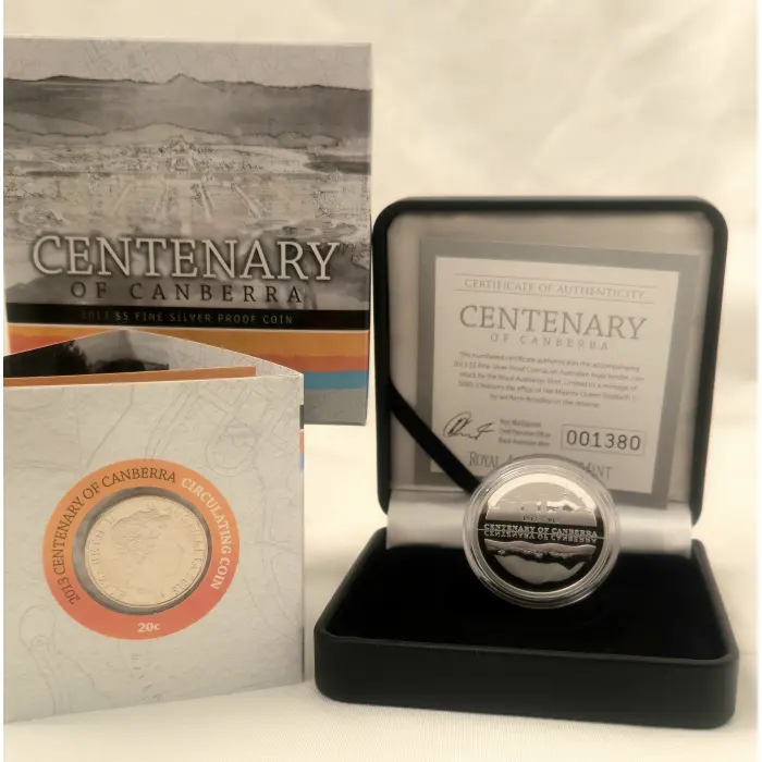 2013 $5 Centenary of Canberra Silver Proof Coin