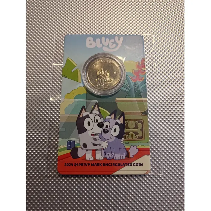 2024  Bluey $1 Privy Mark UNC coin (MUFFIN and SOCKS)