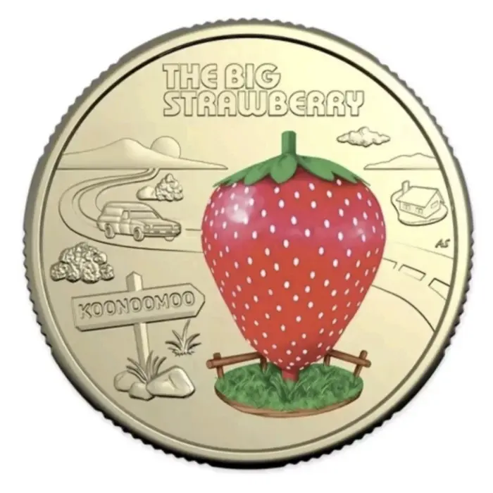 2025 Big Strawberry Colored $1 PNC from Melbourne Money Show 7 February 2026
