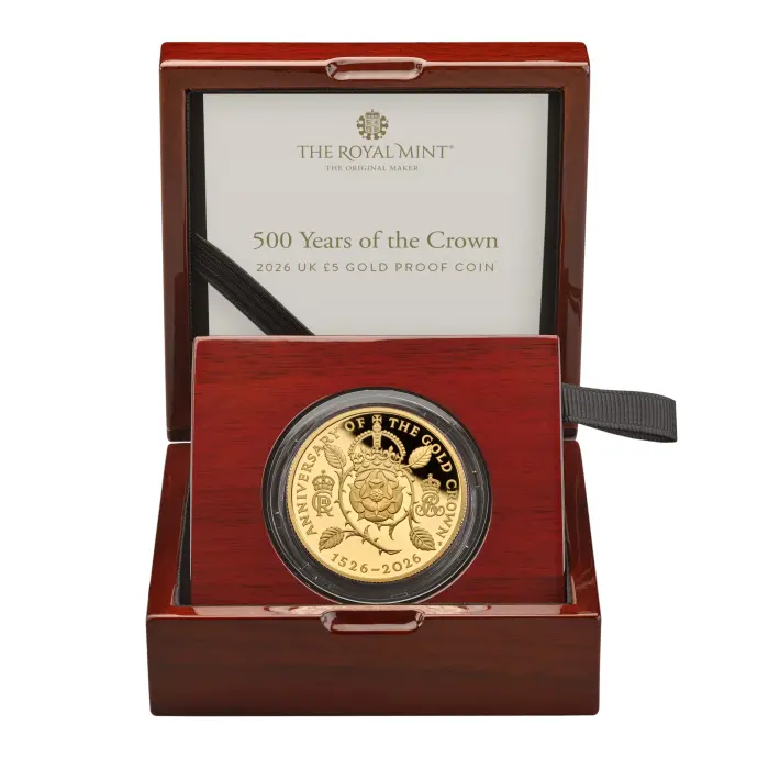 500 Years of the Crown 2026 UK £5 Gold Proof Coin
