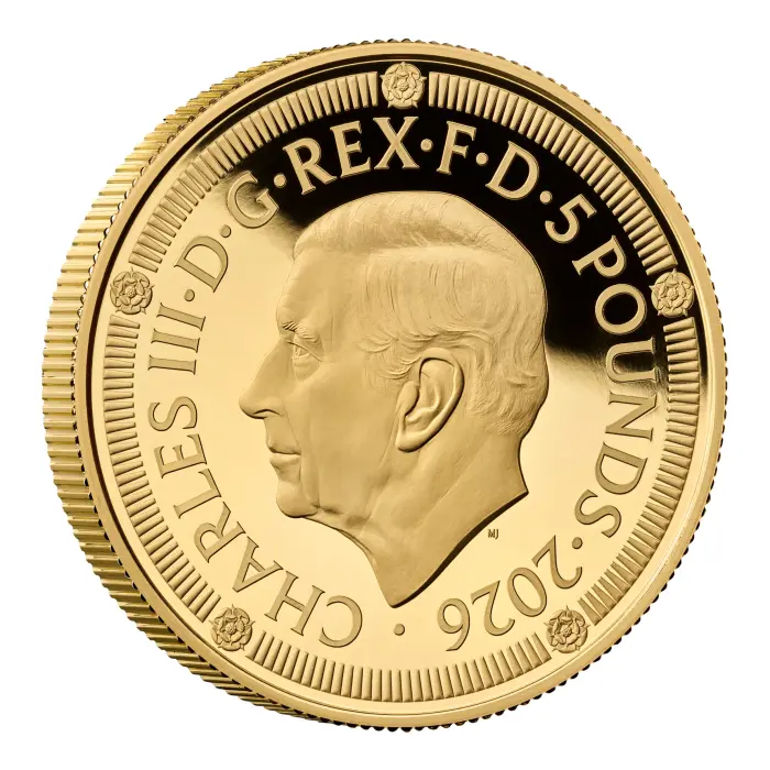 500 Years of the Crown 2026 UK £5 Gold Proof Coin