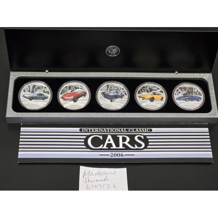 2006 Tuvalu International Classic Cars silver set