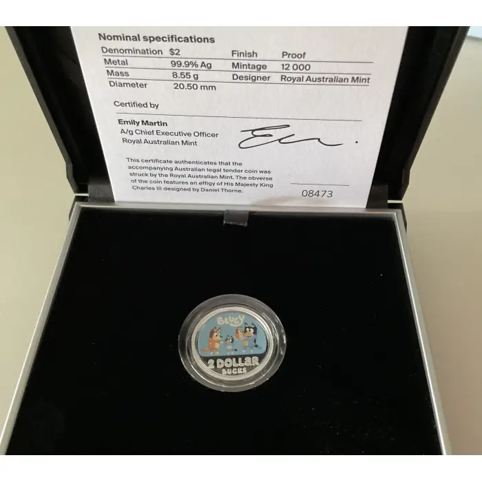 2026 $2 Bluey Fine Silver Coloured Proof Coin